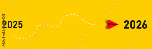 Rocket launched from 2025 to 2026 new year.
Business creativity new idea discovery innovation technology