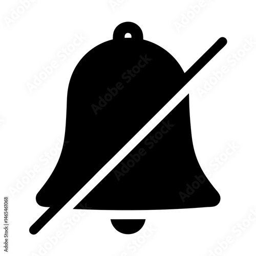 Muted Bell Icon Representing Silence, Deactivated Notifications and Disabling Sound Alerts