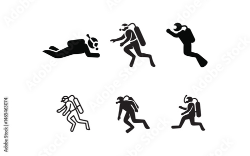 Diver shouette vector illuilstration