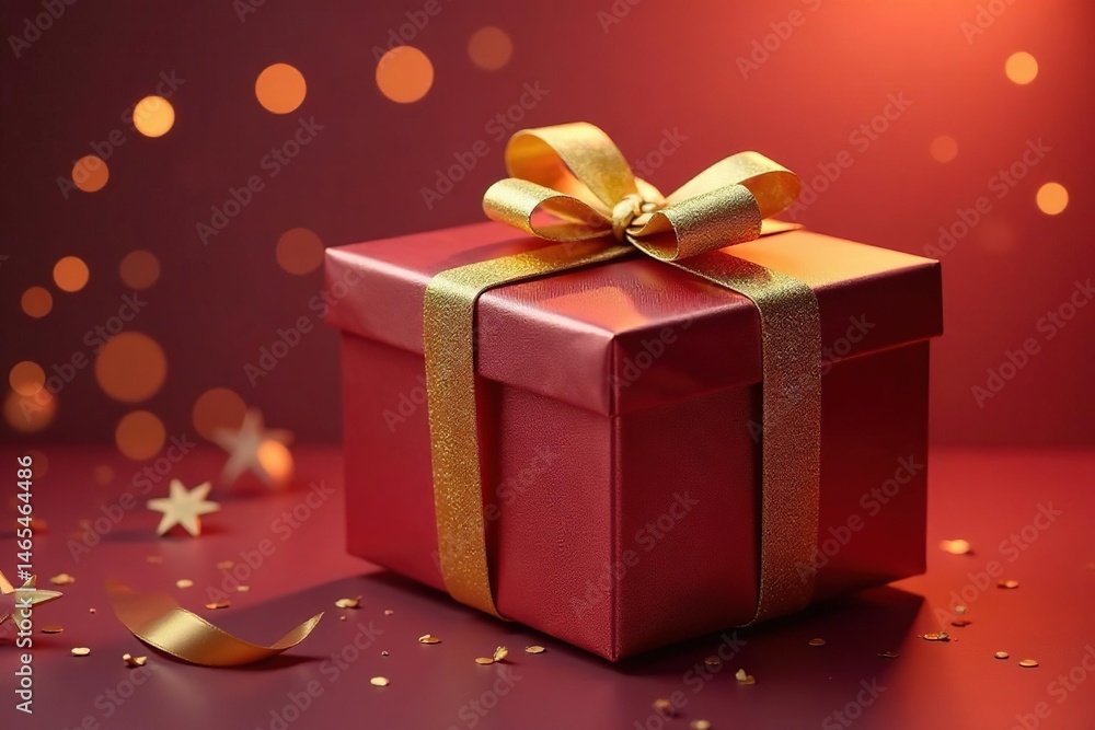 Suspended shiny boxes, adorned with gold thread , suspended animation, float Suspended shiny boxes, adorned with gold thread , suspended animation, float