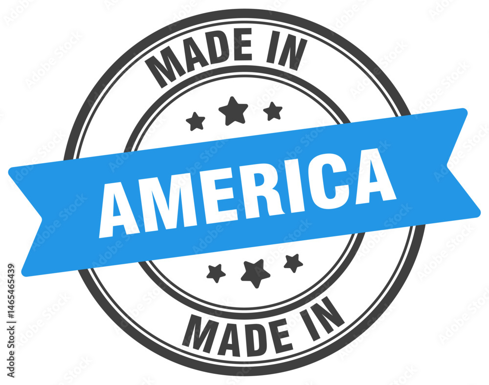 Fototapeta premium Made in America round sign. Made in America stamp.
