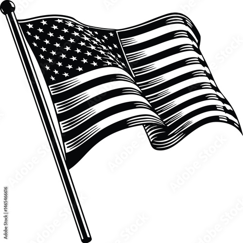 American Flag Art Silhouette Vector , checkered flag vector