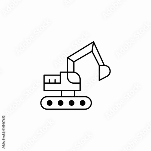 excavator dig icon sign vector