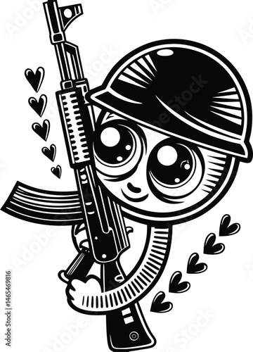 Soldier Kneeling With Flag Logo Art Silhouette Vector, vector illustration of a soldier