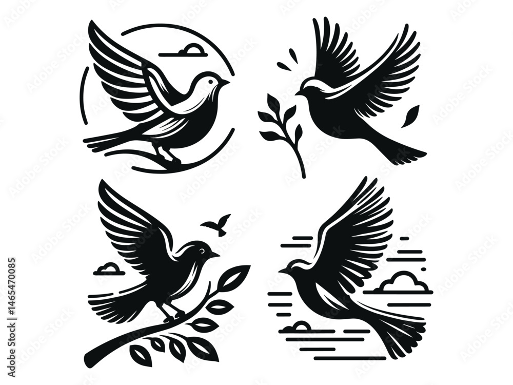 Obraz premium Bird Vector Icon Pack