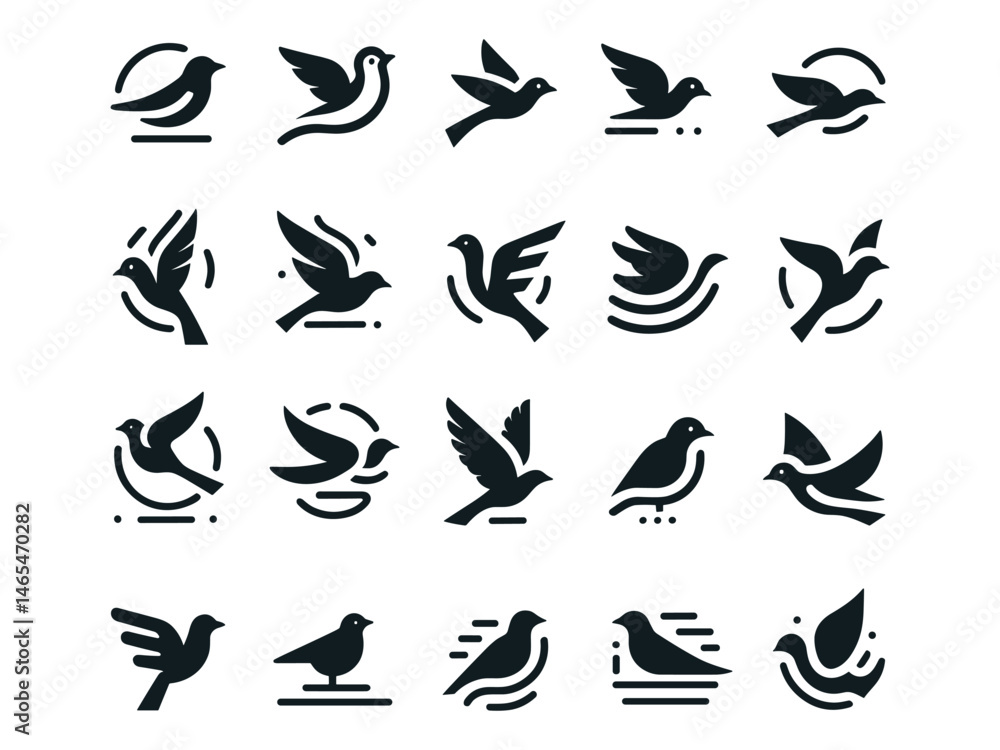 Fototapeta premium Bird Vector Icon Pack