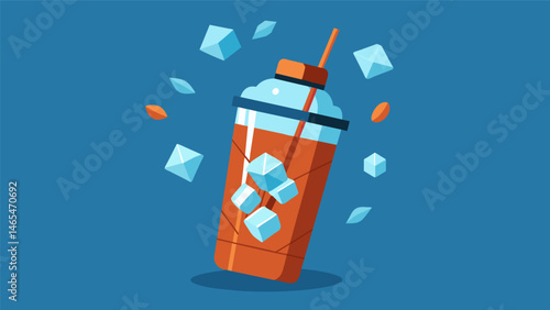 A heavy shaker filled with ice cubes is used to give the tail its crisp and chilled taste.. Vector illustration