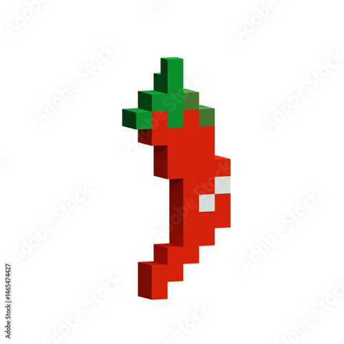 3d chili pepper pixel vegetables png collection retro game food assets voxel veggies icons