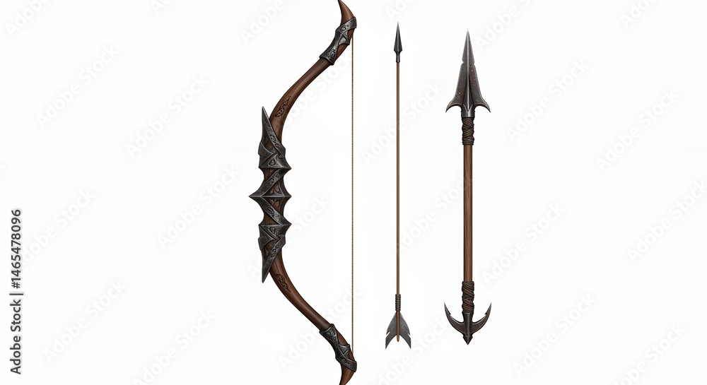 Obraz premium Dark bow and arrows illustration