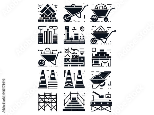Construction Items Vector Icon Pack