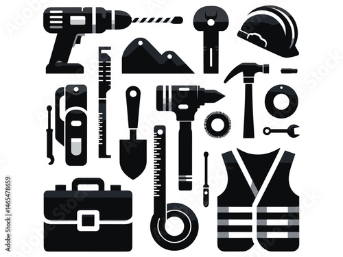 Construction Items Vector Icon Pack