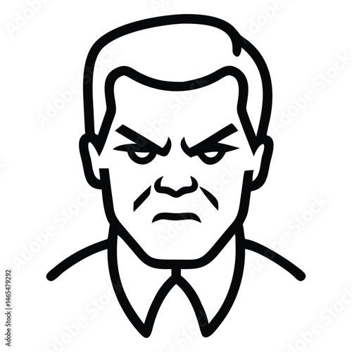 Serious man with furrowed brows stares intensely, showing a stern and determined expression