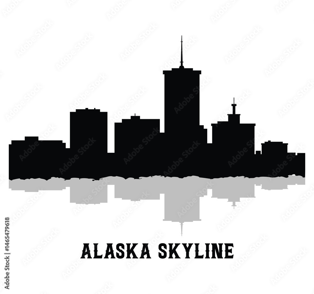 Obraz premium Alaska city skyline vector