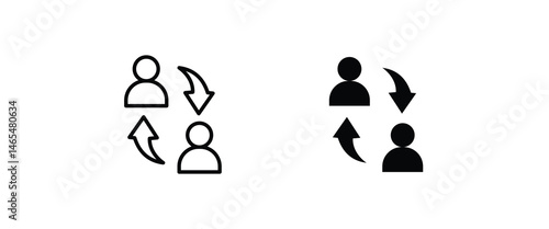 double reverse arrow, replace icon, exchange, Cashback Refund swap return icons button, vector, sign, symbol, logo, illustration, editable stroke, flat design style isolated
