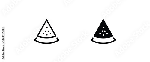 watermelon slice Half and whole, piece water melon healthy nutrition dieting Fruit line flat icons set, editable stroke isolated on white, linear vector outline illustration, symbol logo design style