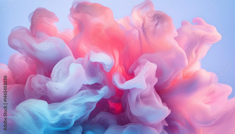 Obraz premium Abstract ink swirling in pastel colors
