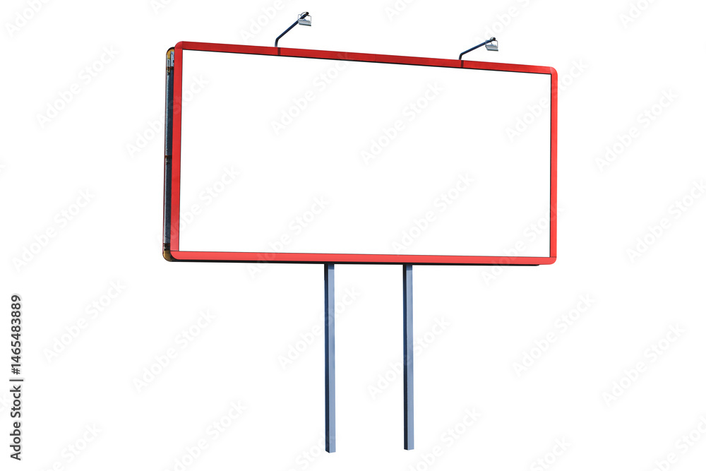Isolate red color mockup, billboard on white background. Isolate red color mockup, billboard on white background.
