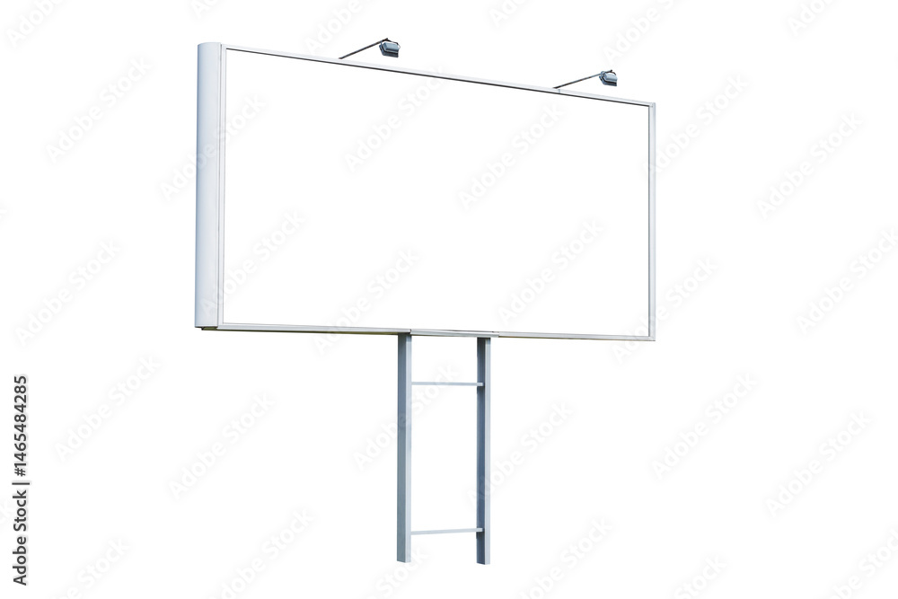 Obraz premium Isolate gray billboard mockup on white background.