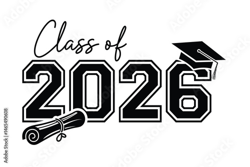 Class of 2026 vector, Class of 2026 vector illustration. Editable class of 2026 typography design vector