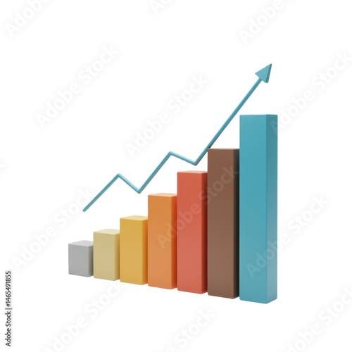 3D business growth chart with rising arrow, colorful financial bar graph on white background, corporate success and data analysis visualization Free Download 3D business growth chart with rising arrow, colorful financial bar graph on white background, corporate success and data analysis visualization - GFXLoad