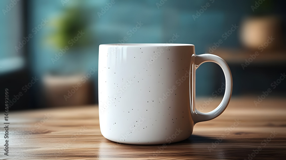 Fototapeta premium A plain white ceramic mug mock up. Generative AI.