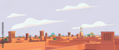 Yazd is a city in the heart of the central desert of Iran. A city with a lot of windbreaks, these traditional structures of Iranian architecture are used for natural air conditioning in buildings. Man