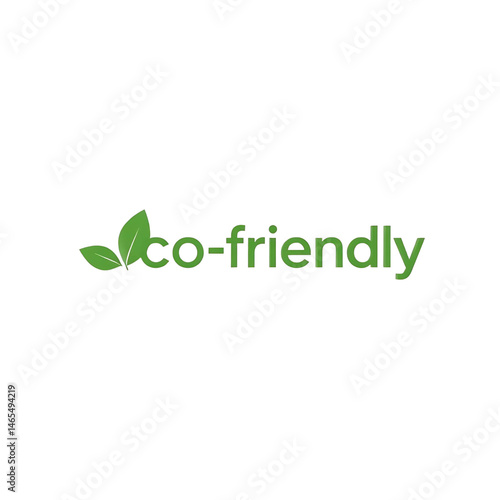 green eco-friendly text logo with two small leaves on top, high quality png isolated on transparent background