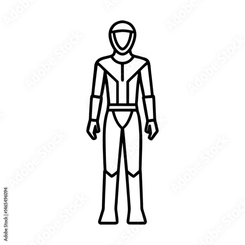 Modern Futuristic Outfit Line Art Design