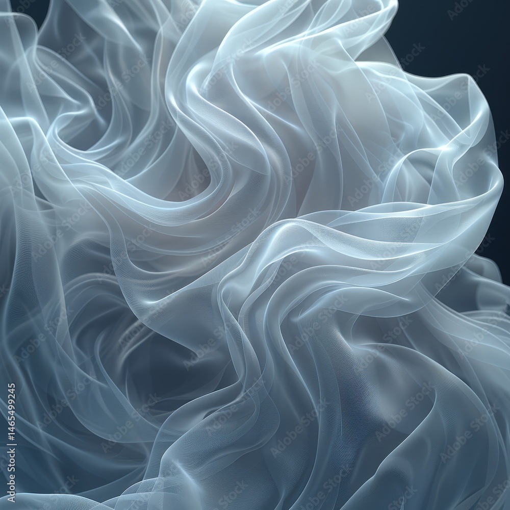 Abstract Draped Fabric Elegant Swirling Texture in Blue Hues Abstract Draped Fabric Elegant Swirling Texture in Blue Hues