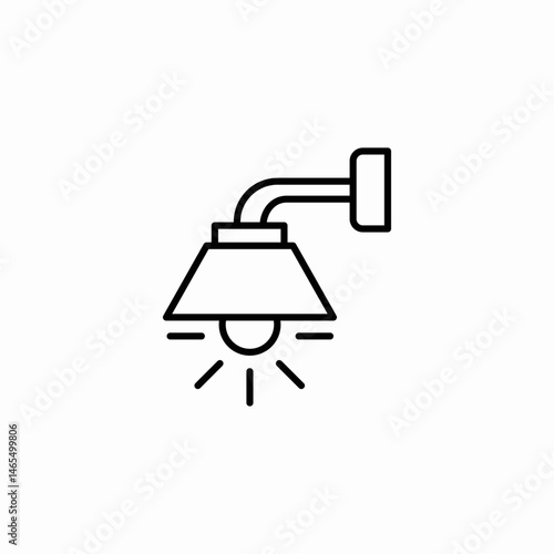 bedside lamp icon sign vector