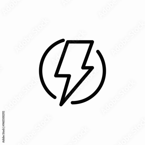 bolt in circle icon sign vector
