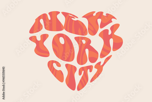 Heart shape New York City alphabet logo vector