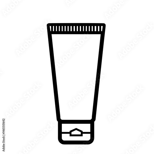 Cosmetic tube icon in outline style – concept of skincare lotion moisturizer and personal hygiene packaging