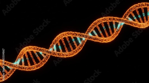 A vibrant 3d rendering showcasing the mesmerizing double helix of a DNA molecule.