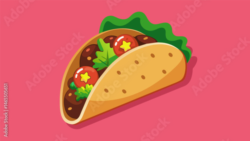 A symphony of Asian and Latin American ingredients dance on the tongue with each bite of the bulgogi beef taco punctuated by a perfect balance of heat and sweet.. Vector illustration