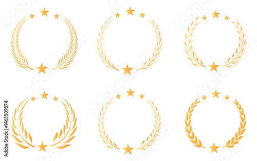 laurel wreath, silhouette, vintage, branch, heraldic, olive, crest, collection