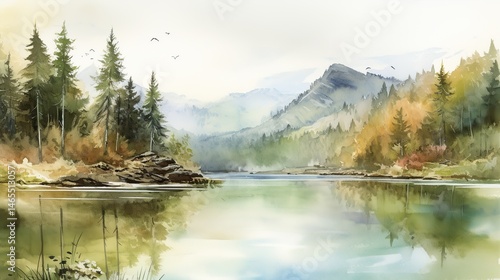 Serene mountain lake landscape (1)