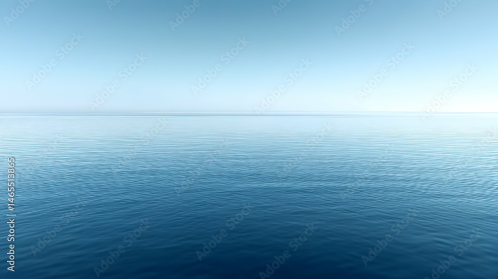 Calm, vast expanse of a placid ocean under a serene sky Calm, vast expanse of a placid ocean under a serene sky