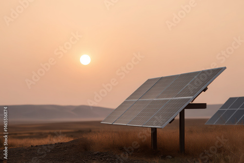solar energy farm in uzbekistan at sunrise showcasing natural symmetry