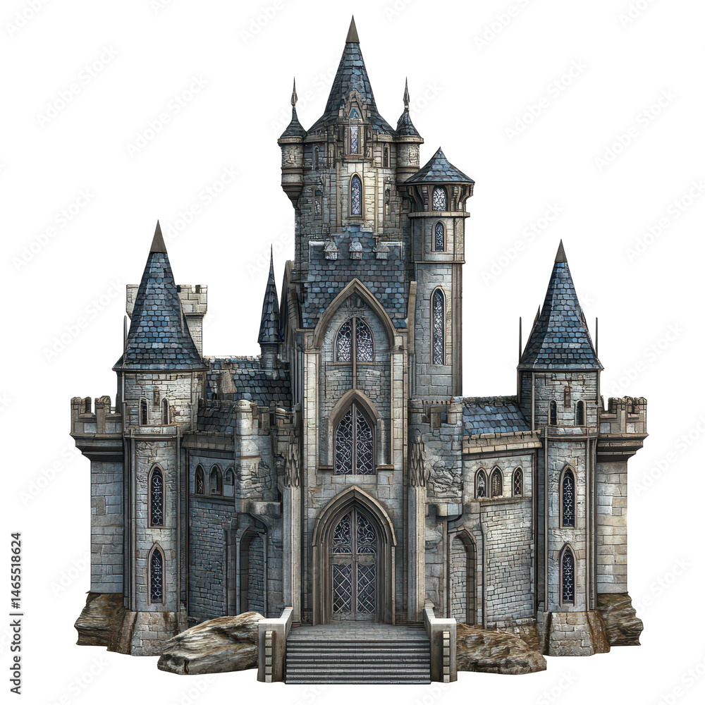Ravenshadow Castle isolated on transparent background. Ravenshadow Castle isolated on transparent background.