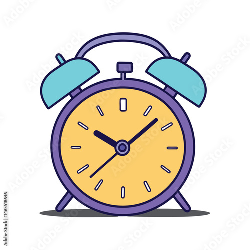 Colorful Alarm Clock Illustration Time Management Design Element