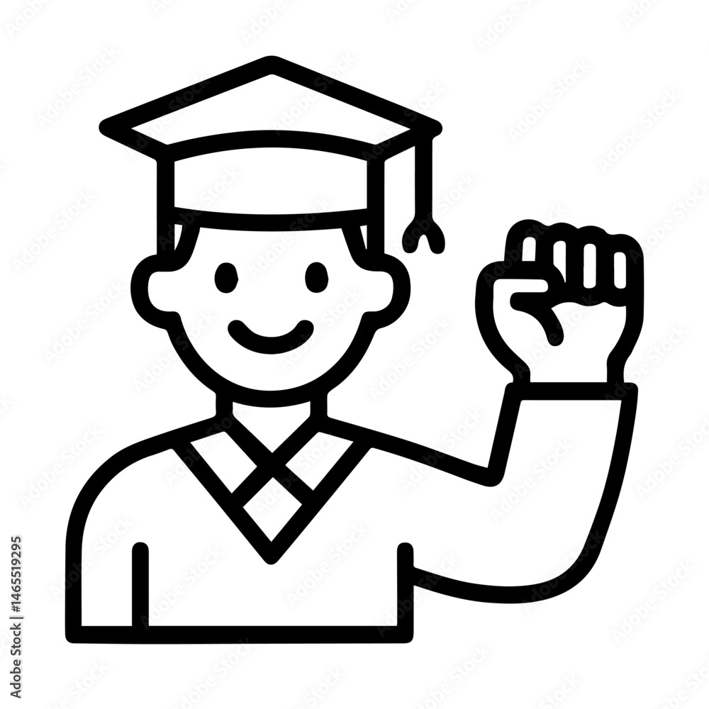 Student graduate icon on white background vector
Vector learning icon