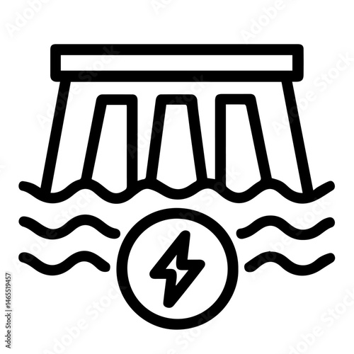 Hydropower icon on white background vector
Vector eco icon