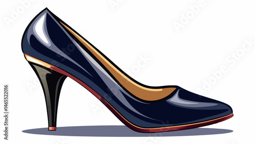 Black elegant shoe for woman on white, clipping path white background