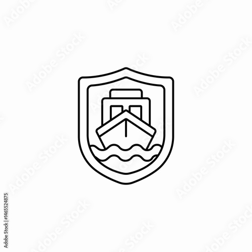 marine insurance icon sign vector