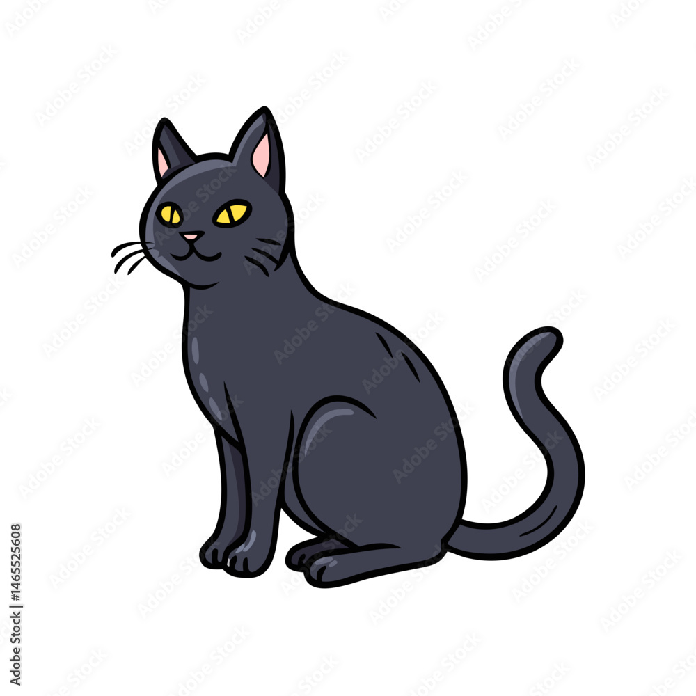 Illustration of a black cat domestic animal feline pet drawing cartoon vector art design graphic image Illustration of a black cat domestic animal feline pet drawing cartoon vector art design graphic image