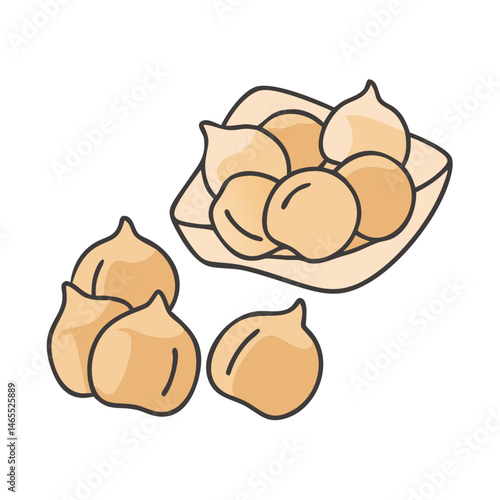 Delicious chickpeas illustration vector image featuring healthy food ingredient and legume nutrition diet snack