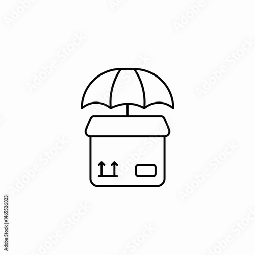 protected parcel icon sign vector