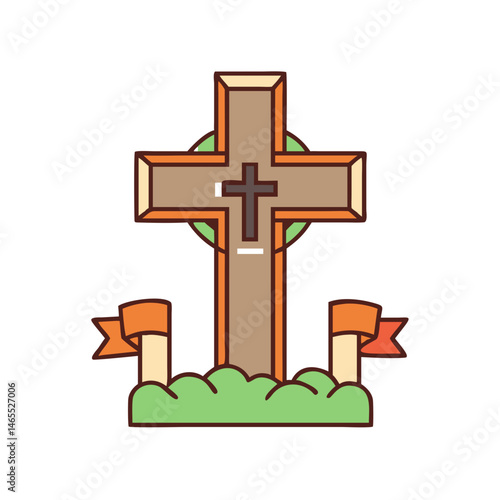 Christian cross illustration vector graphic religious symbol faith crucifix jesus christ god belief hope easter resurrection church prayer salvation