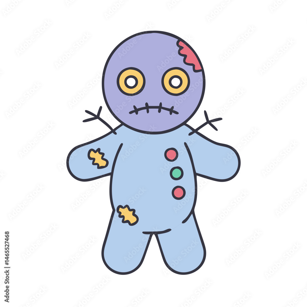 Obraz premium Voodoo doll halloween witchcraft magic ritual occult superstition pin doll cursed doll spooky doll